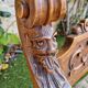 Curule double armchair in oak