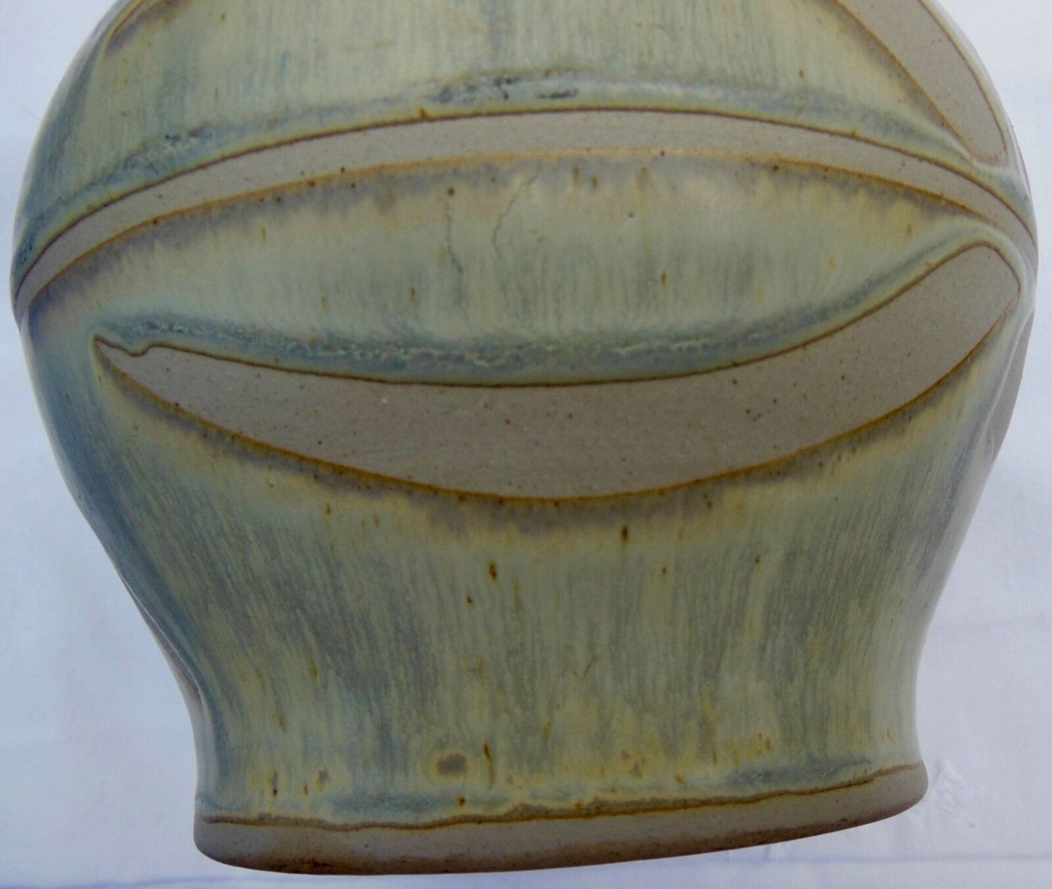 Pitcher or vase in glazed ceramics, signature to identify