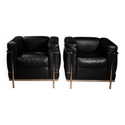 2 fauteuils 'LC2' par Le Corbusier, P. Jeanneret, C. Perriand pour Cassina