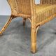 Ensemble de salon en rotin et osier italien des années 1950, quatre fauteuils et une table.