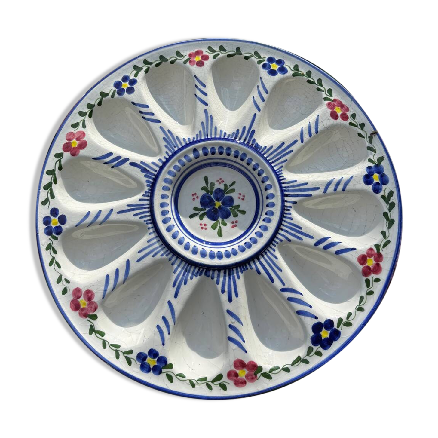 Plat à huîtres peint à la main