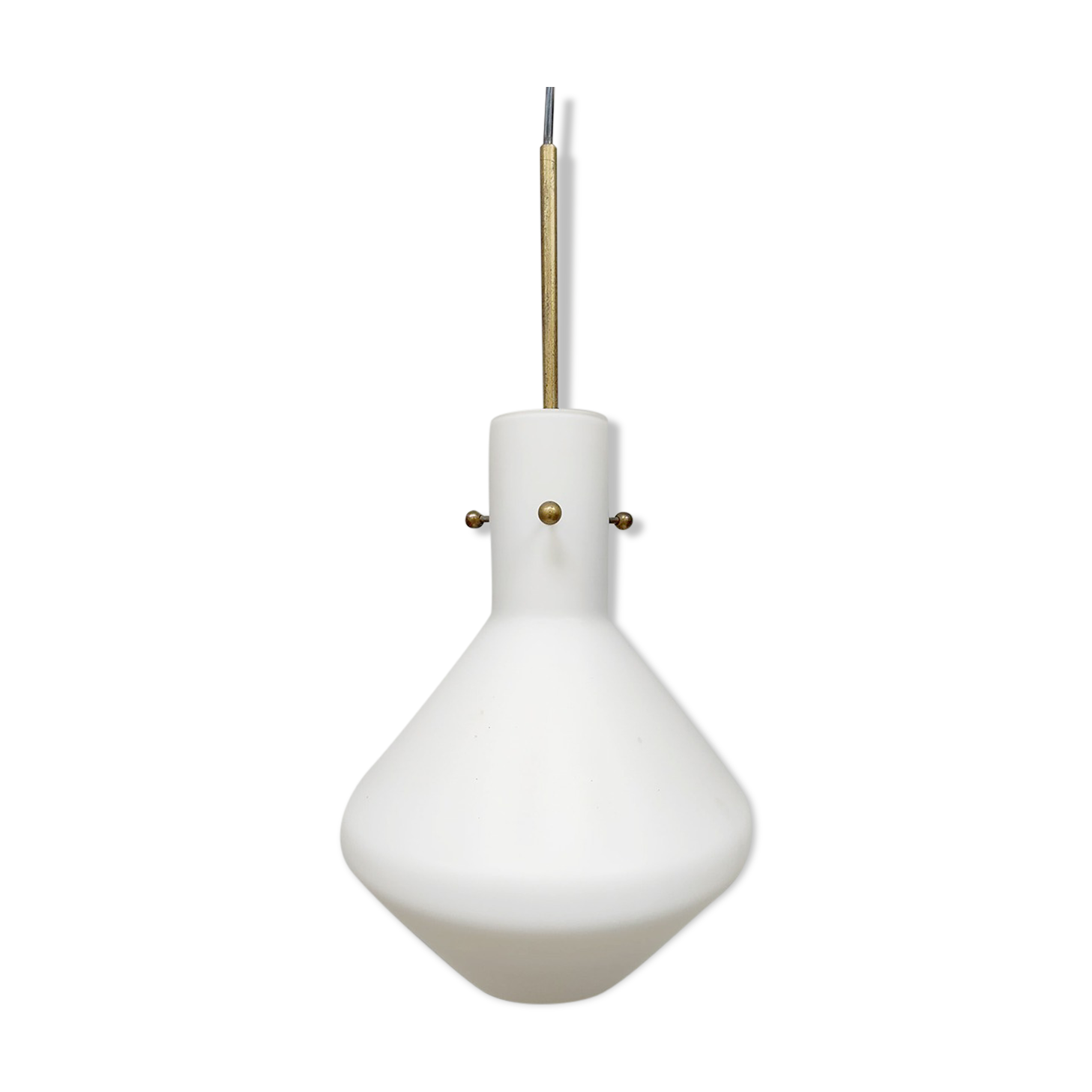 Vintage swedish modernist pendant lamp opaline glass