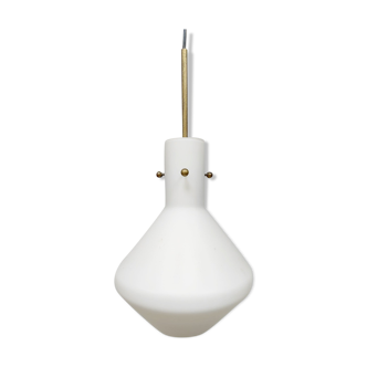 Vintage swedish modernist pendant lamp opaline glass