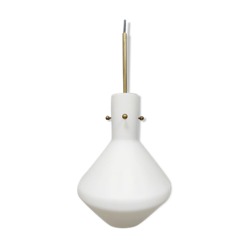 Vintage swedish modernist pendant lamp opaline glass