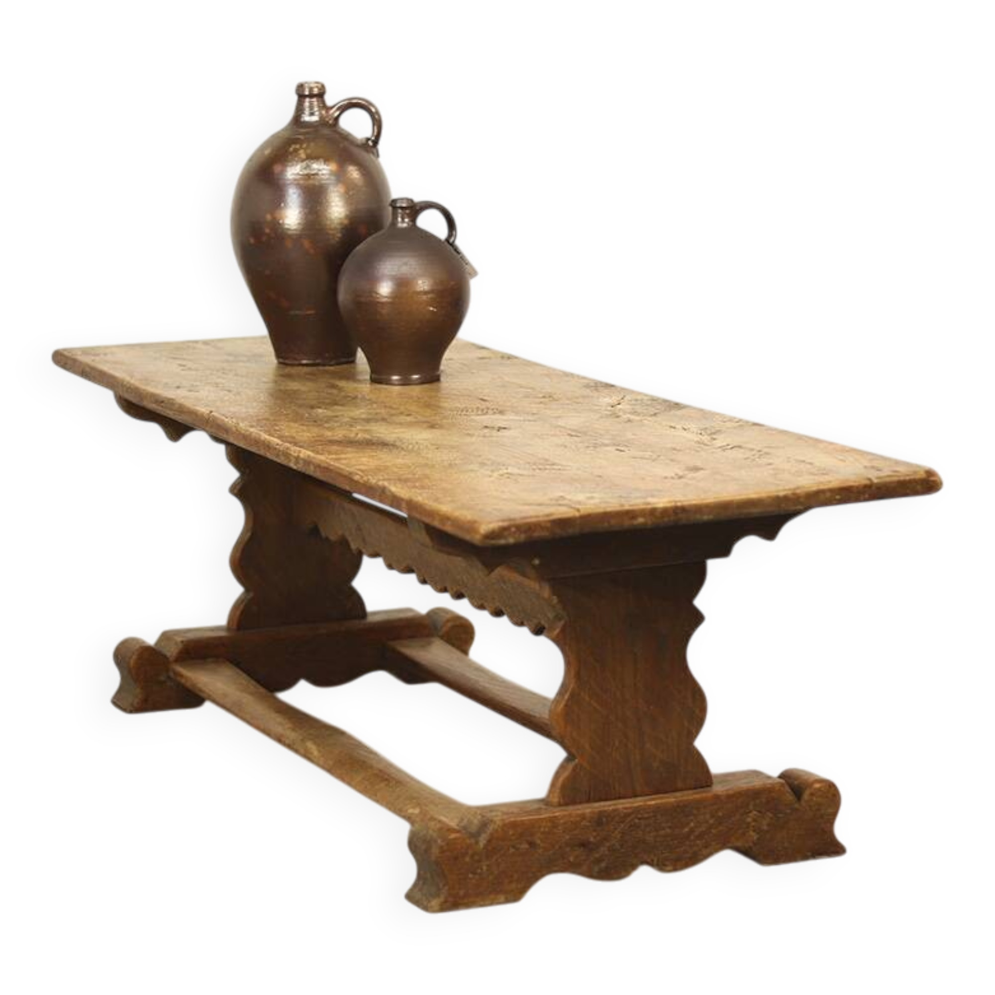 Rustic farmhouse oak refectory coffee table