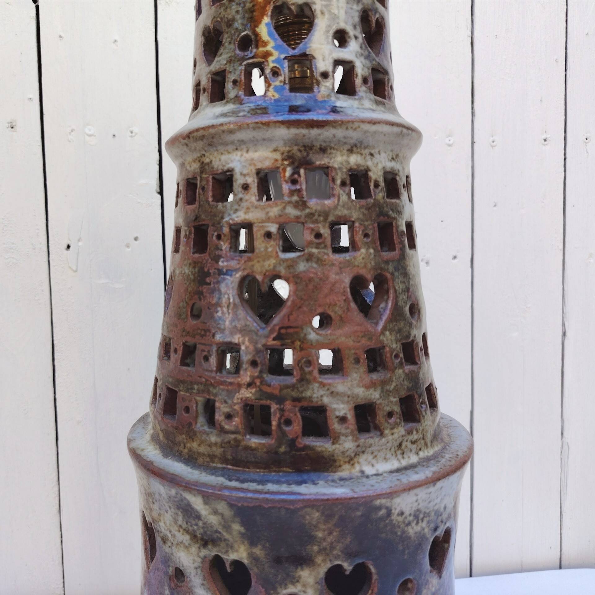 Large lamp base, ceramic, Chantal & Thierry Robert