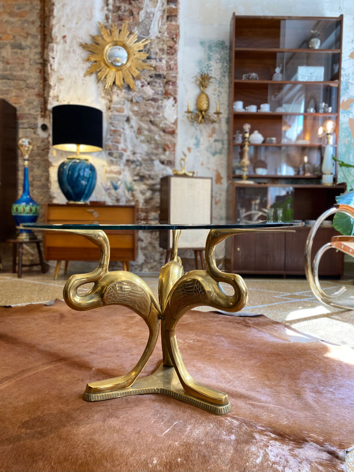 Hollywood Regency Heron Coffee Table