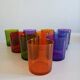 Set of 10 multi-colored water glasses Italy 1980