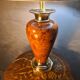lampe ,,deluxe , lumina vintage 1975 a 80  style faux bois abat jour neuf l