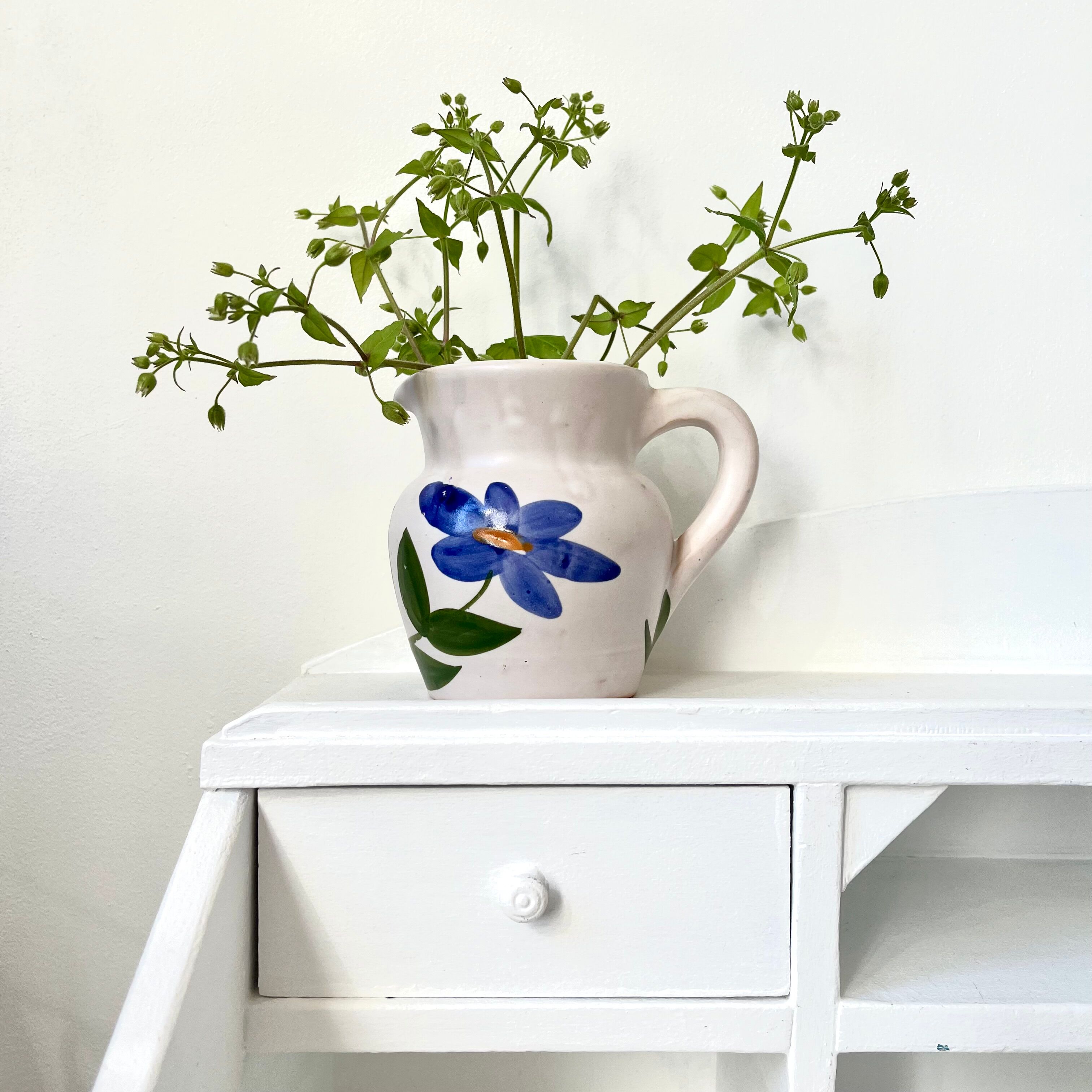 Milk jug vintage flowers
