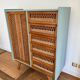 Oak and rattan wardrobe / chest of drawers
