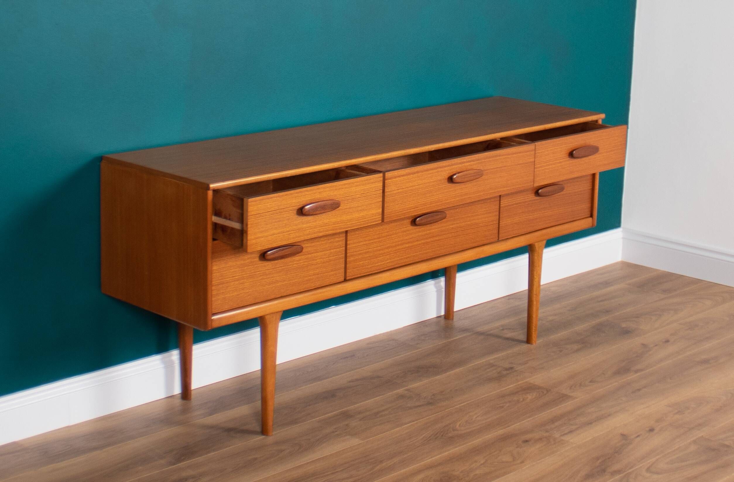 Commode buffet meuble tv rétro teck années 1960 austinsuite