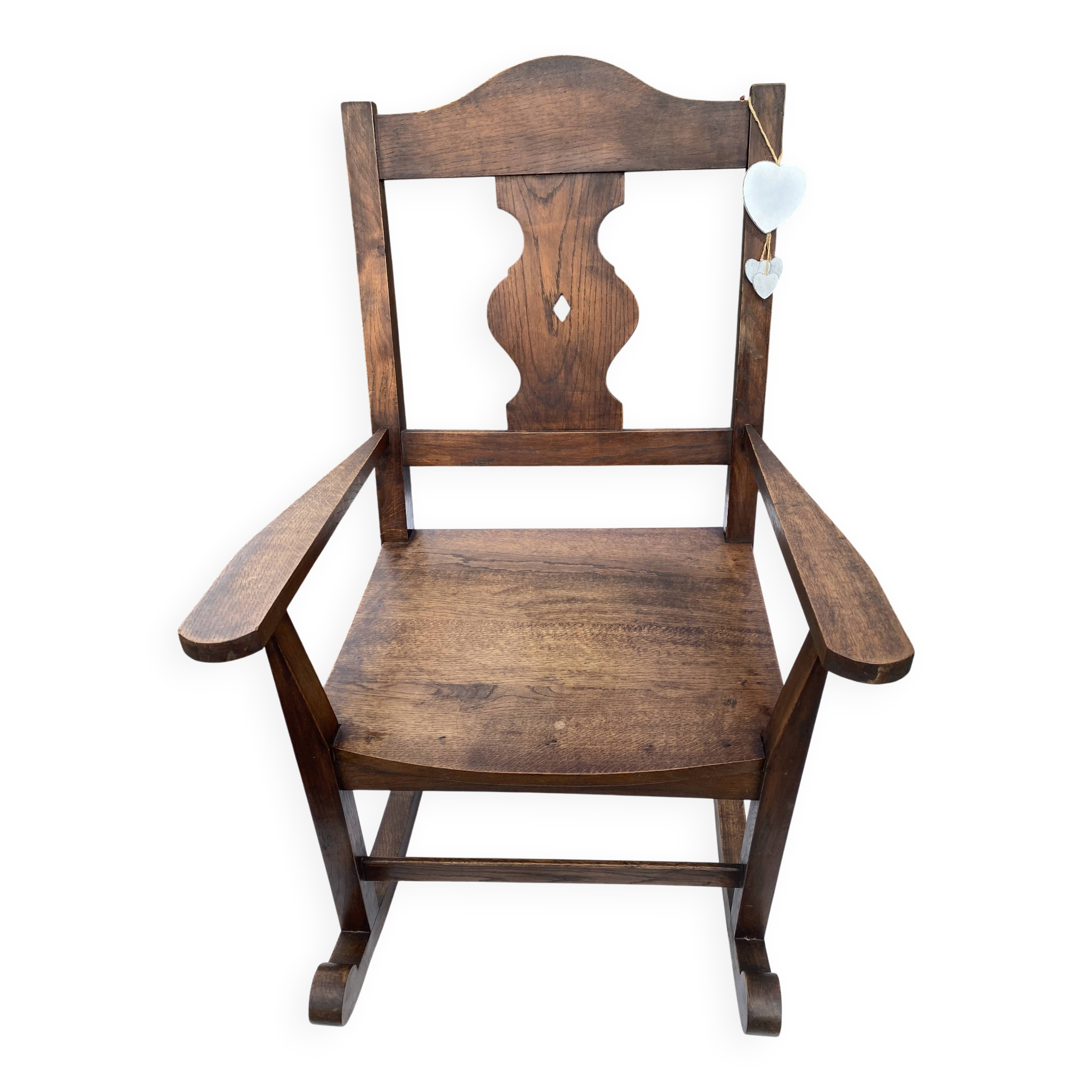 Antique rocking chair in solid oak - beautiful patina - traditional craftsmanship
