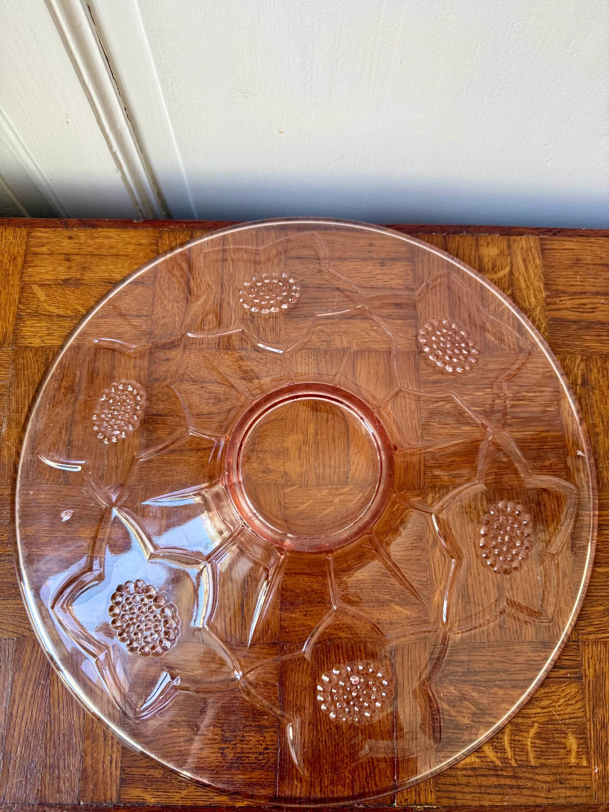 Plate in rosaline - floral patterns