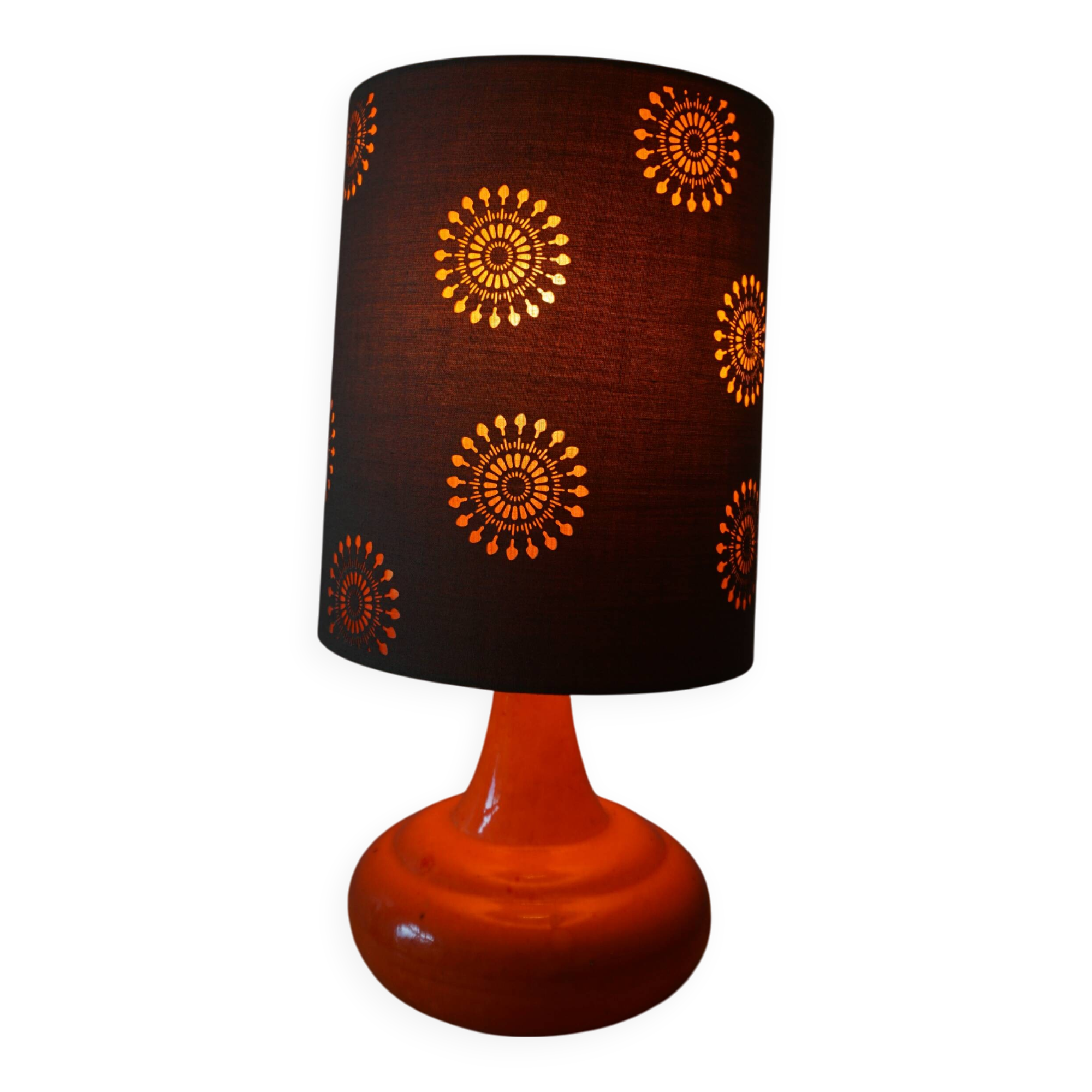 Orange ceramic lamp from the 70s