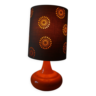 Lampe en ceramique orange années 70