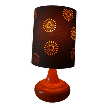 Lampe en ceramique orange années 70