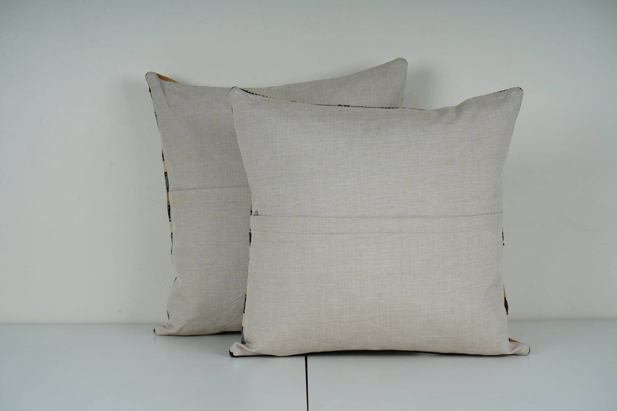 Set of 2 vintage kilim cushion covers 48x51 cm
