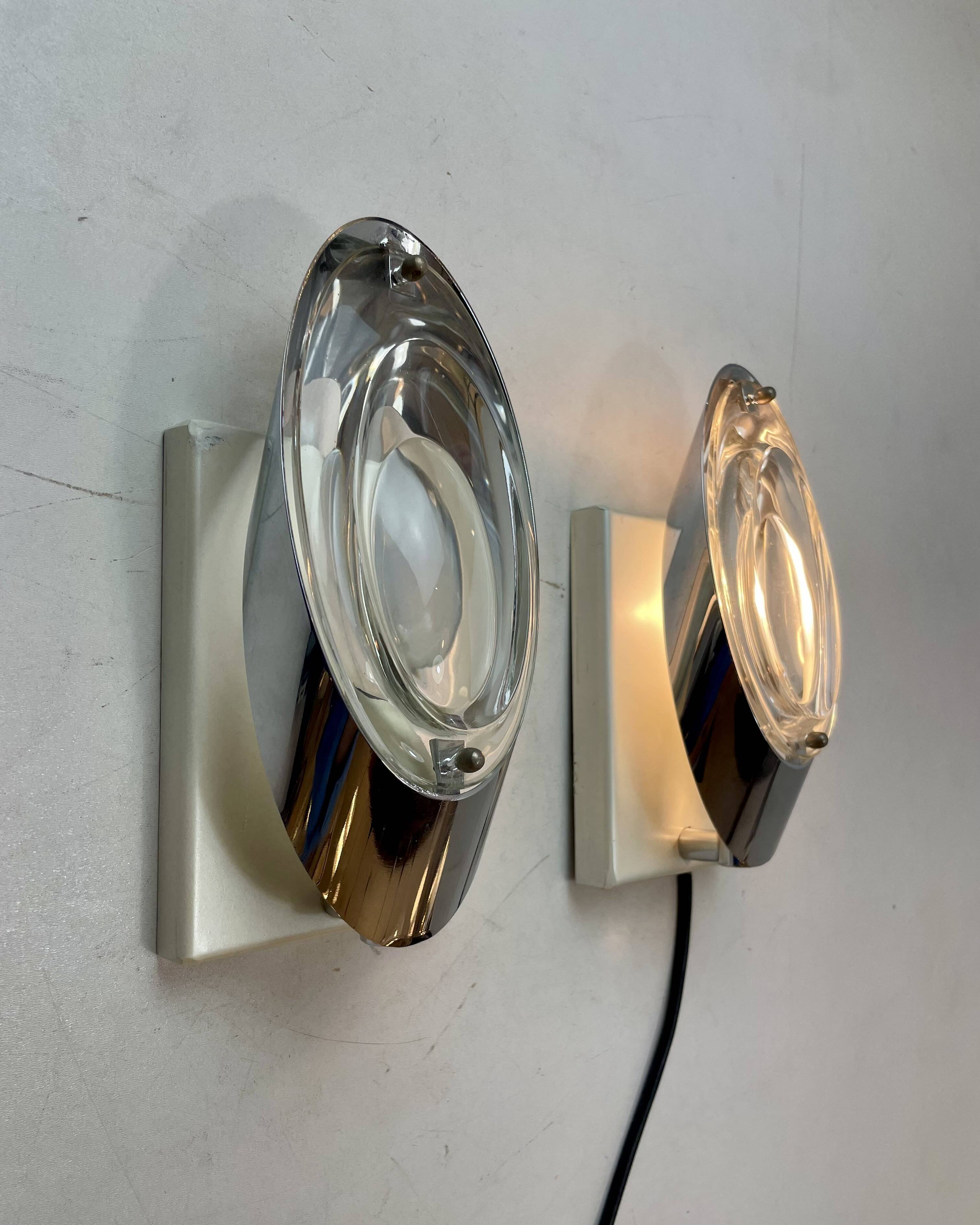 Pair of Wall Lamps by Oscar Torlasco for Stilkronen, Italy, 1970s