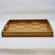 Vintage scandinavian serving tray in marquetry wood