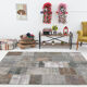 Gray & bronze patchwork tapis rug, 247x172cm