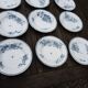 10 old deep plates made of ironstone with floral decoration