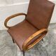 Mid Century Scandinavian vintage retro armchair with oval armrests.