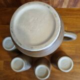 Ensemble de 4 gobelets et un pichet en grès Digoin vintage