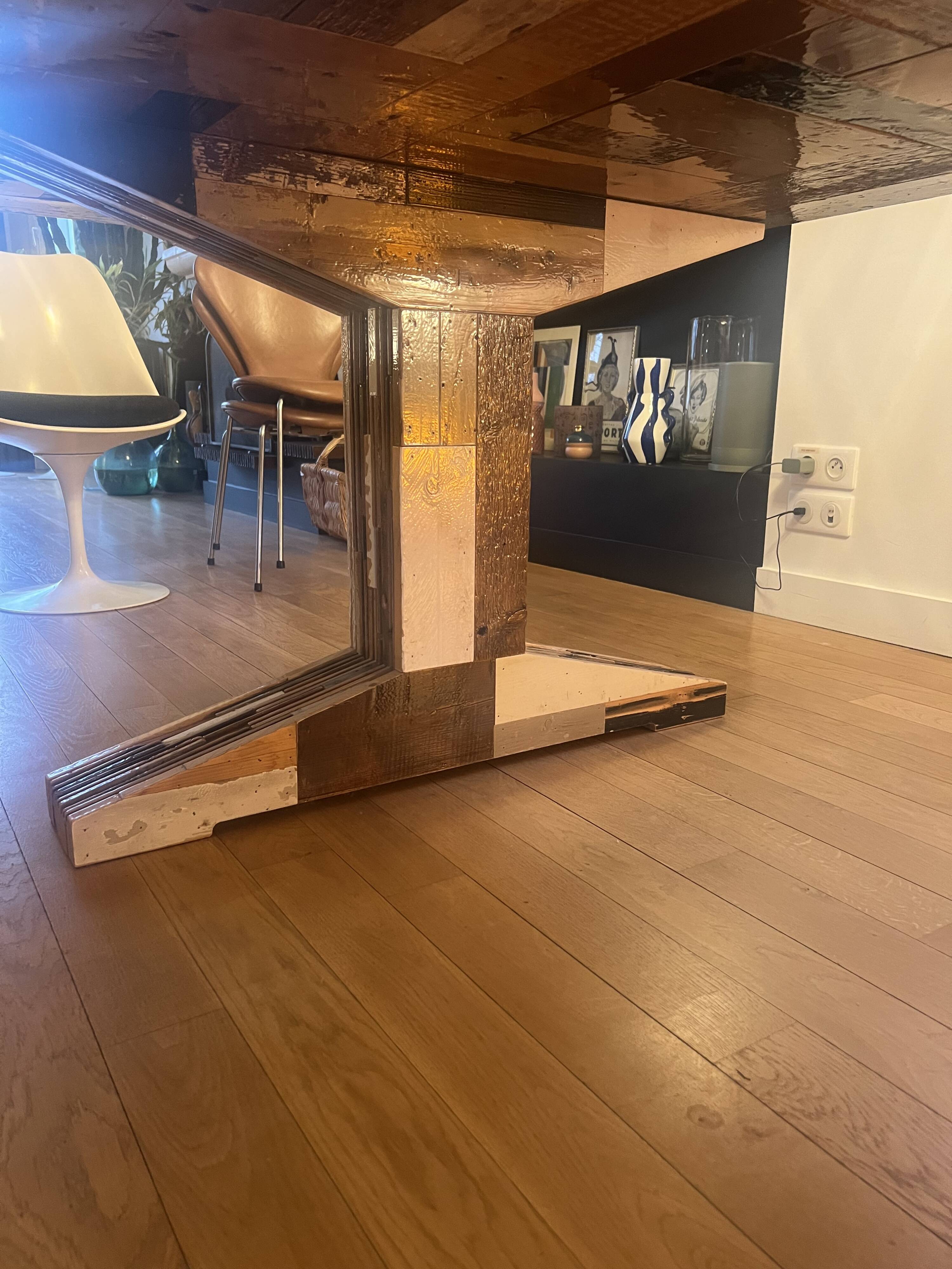 Dining Table Peit hen Eek Waste Table in Scrapwood