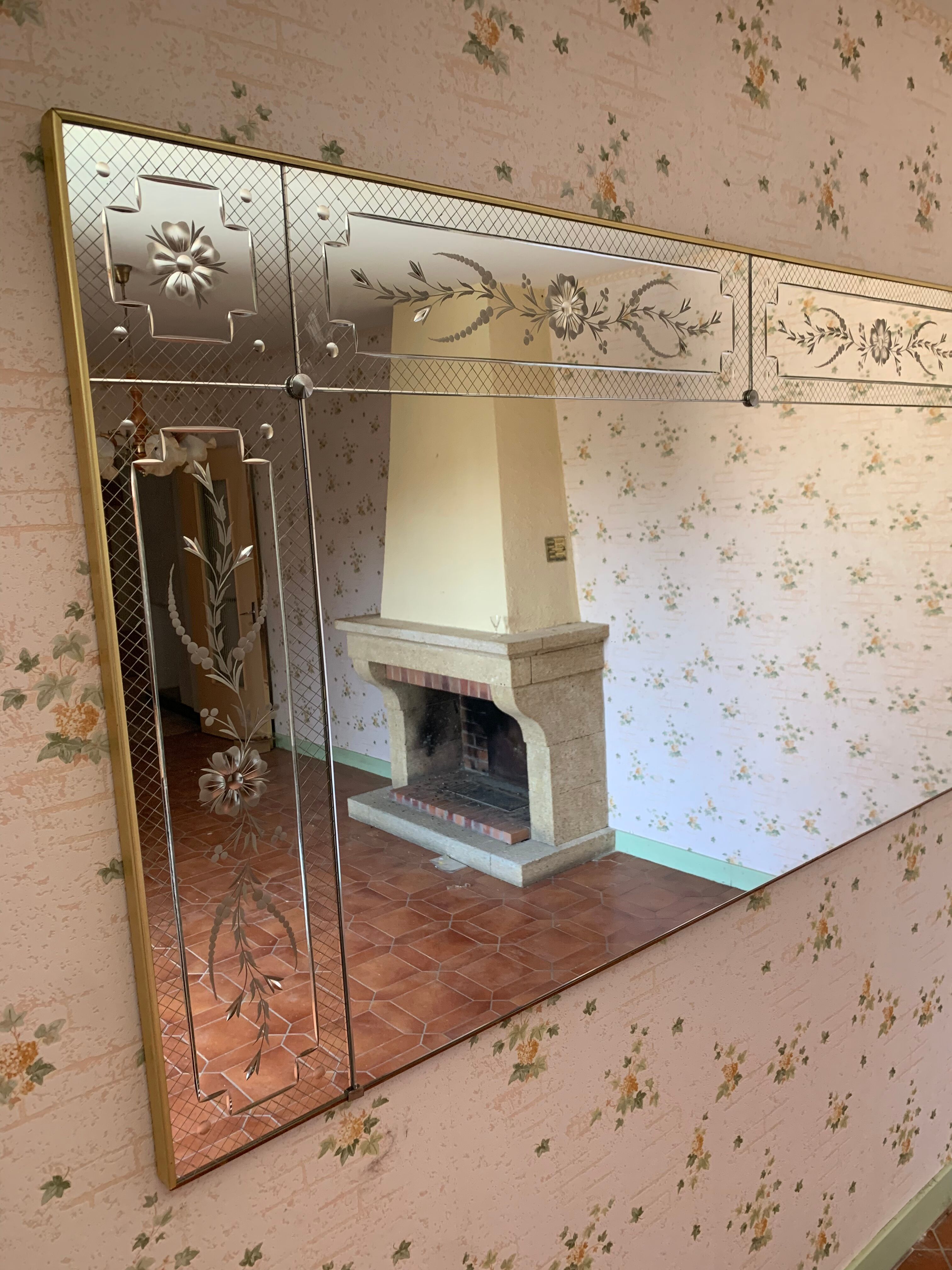 Venetian bistro mirror 200 x 100 cm - 50s