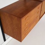 Oak system library, PS system, Danish design, 1960s, production: Rander