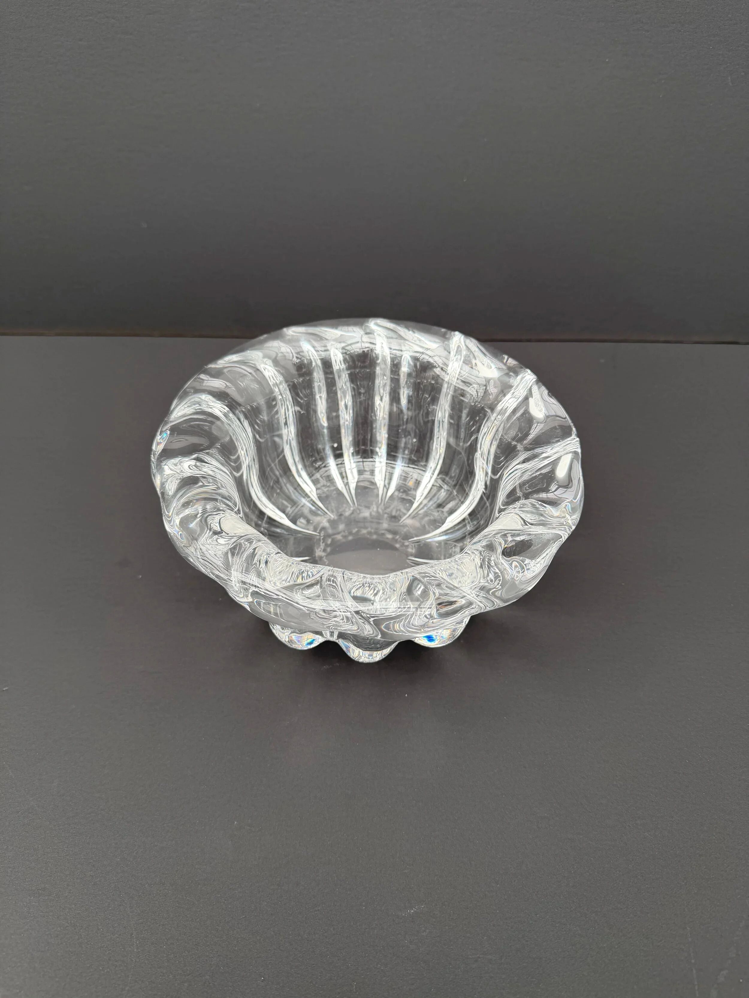 Orrefors crystal catchall, Sweden 1970