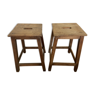 Pair of wooden stools