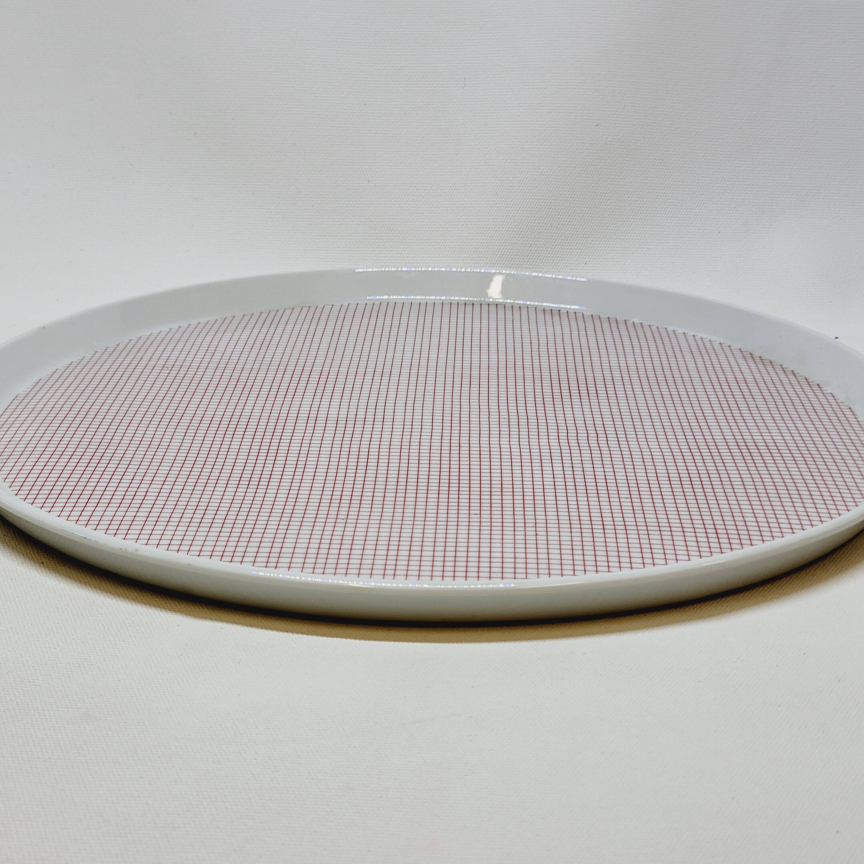 Pie Dish + 2 Vichy Porcelain Cups Philippe Deshoulières Lourioux