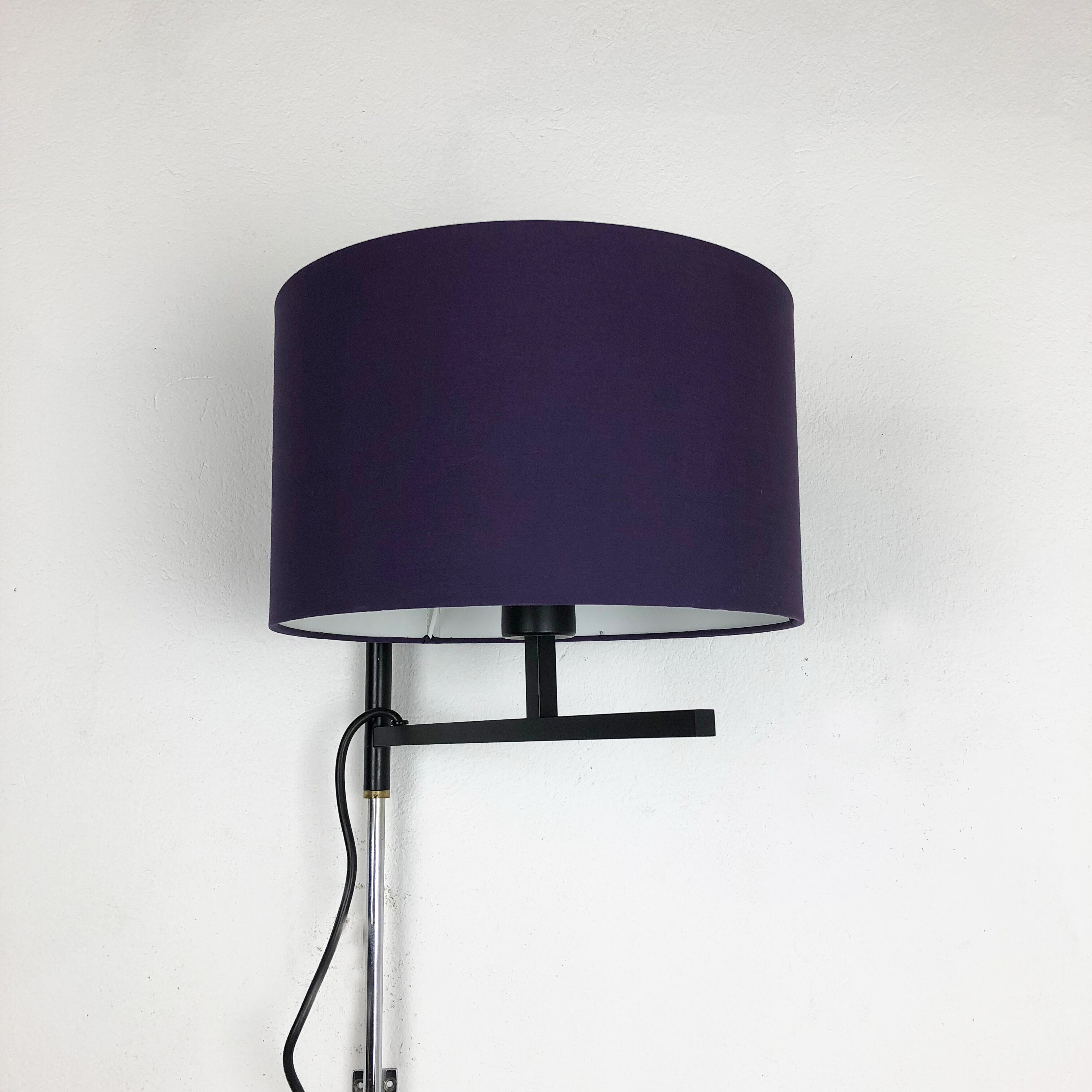 Original minimalist adjustable metal wall light, Germany 1960s