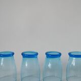 set of 4 art deco turquoise water glasses 1930