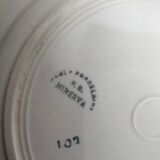 6 flat plates Art Deco half-porcelain Minerva