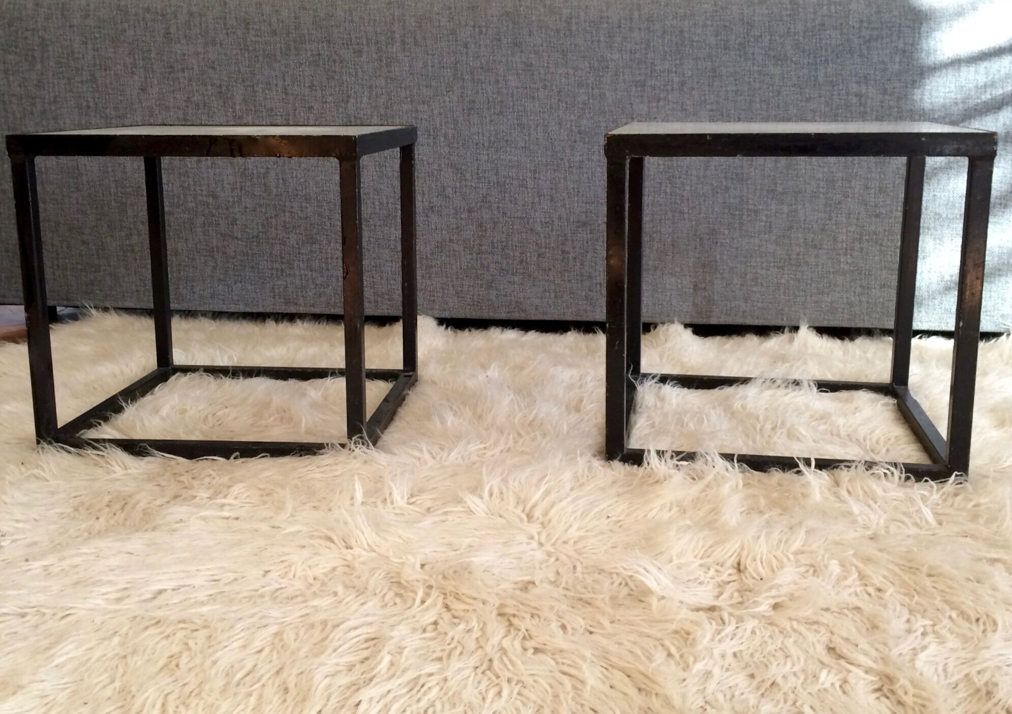 Sofa pieces, bedside tables, marble