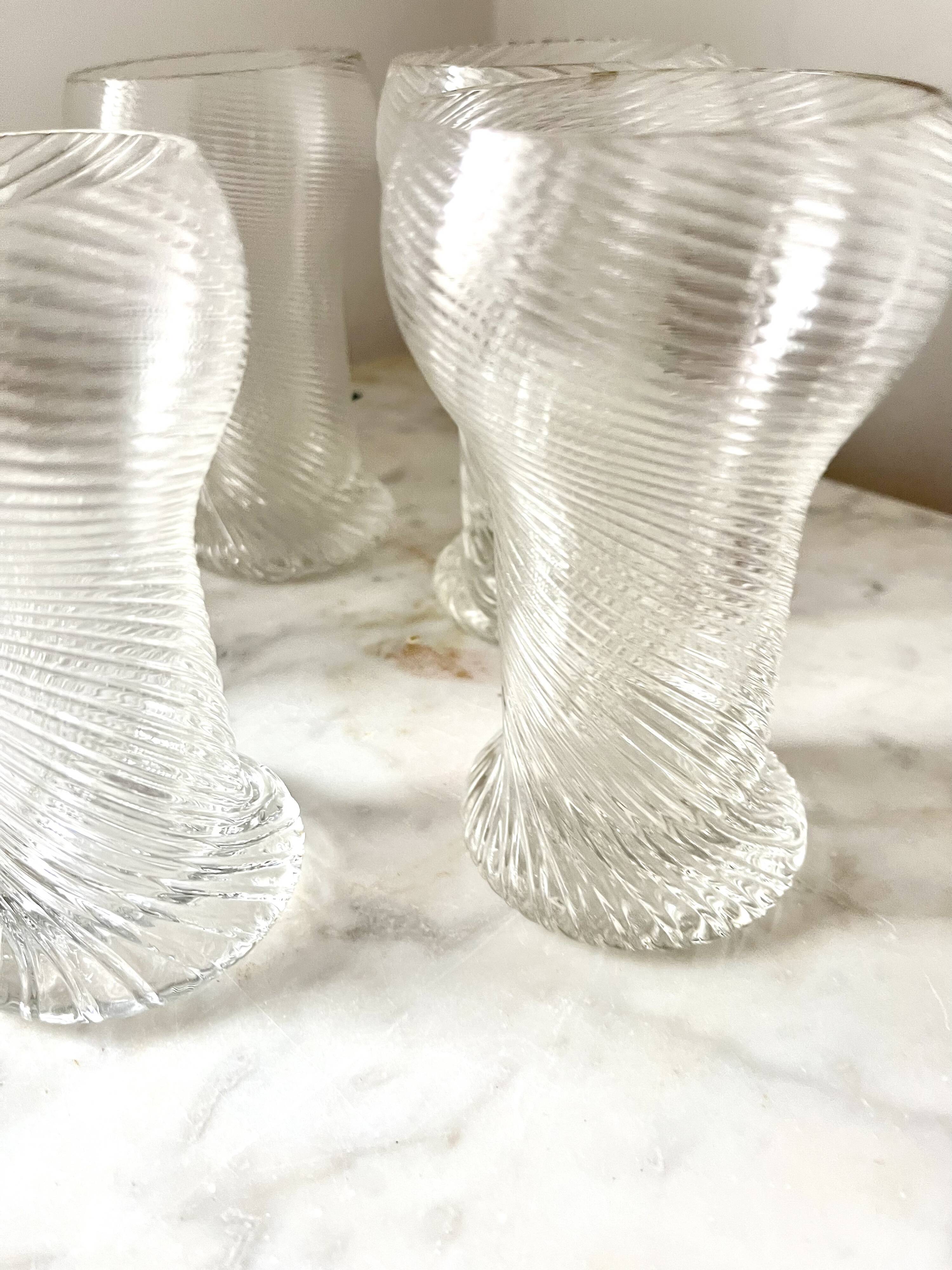 Lot de 5 verres vintage Rosenthal « Twist » Studio Line, Allemagne, années 1970