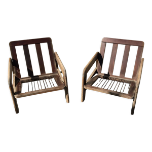 Paire de fauteuils vintage