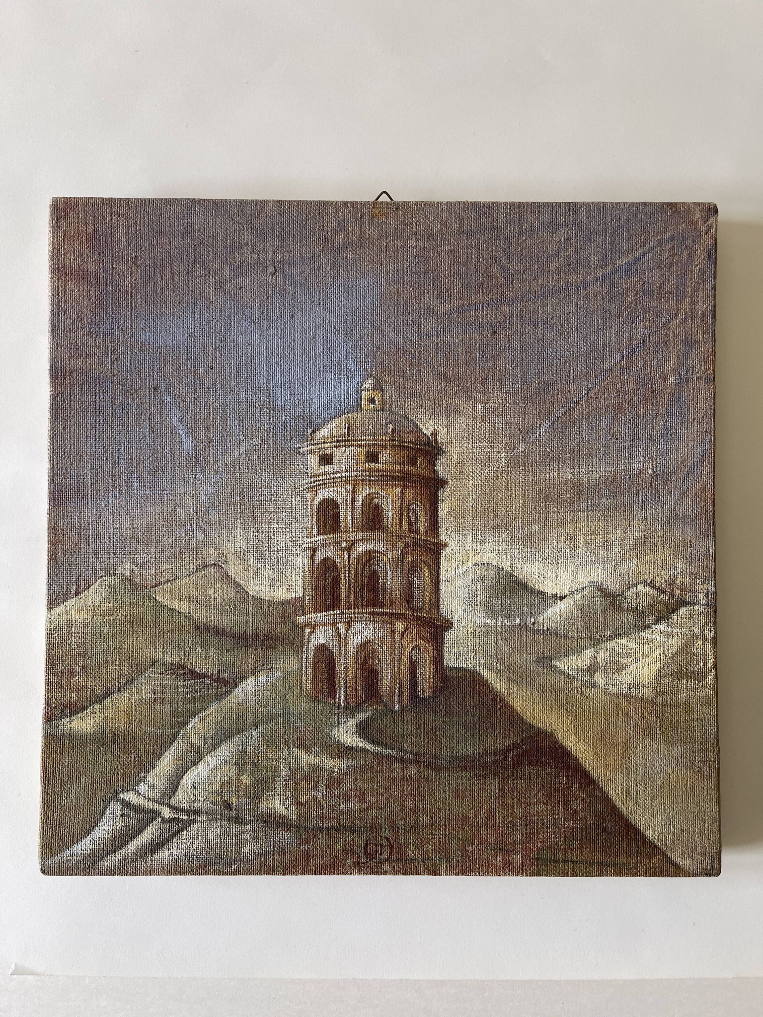 Oil on canvas landscape a l'antique signed gouny et marange
