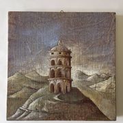 Oil on canvas landscape a l'antique signed gouny et marange