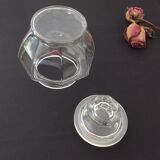 Bocal hexagonal hermétique en verre - vintage