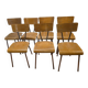 7 vintage school chairs in chrome metal from the 1970s