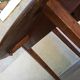 Table ronde à 2 rabats en bois vintage