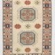 7x10 Blue Cream Oversize Oushak Rug, 203x292Cm