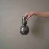 Designer ceramic vase from the 50s, bluish gray signature Jean-Marie Maure, handcrafted