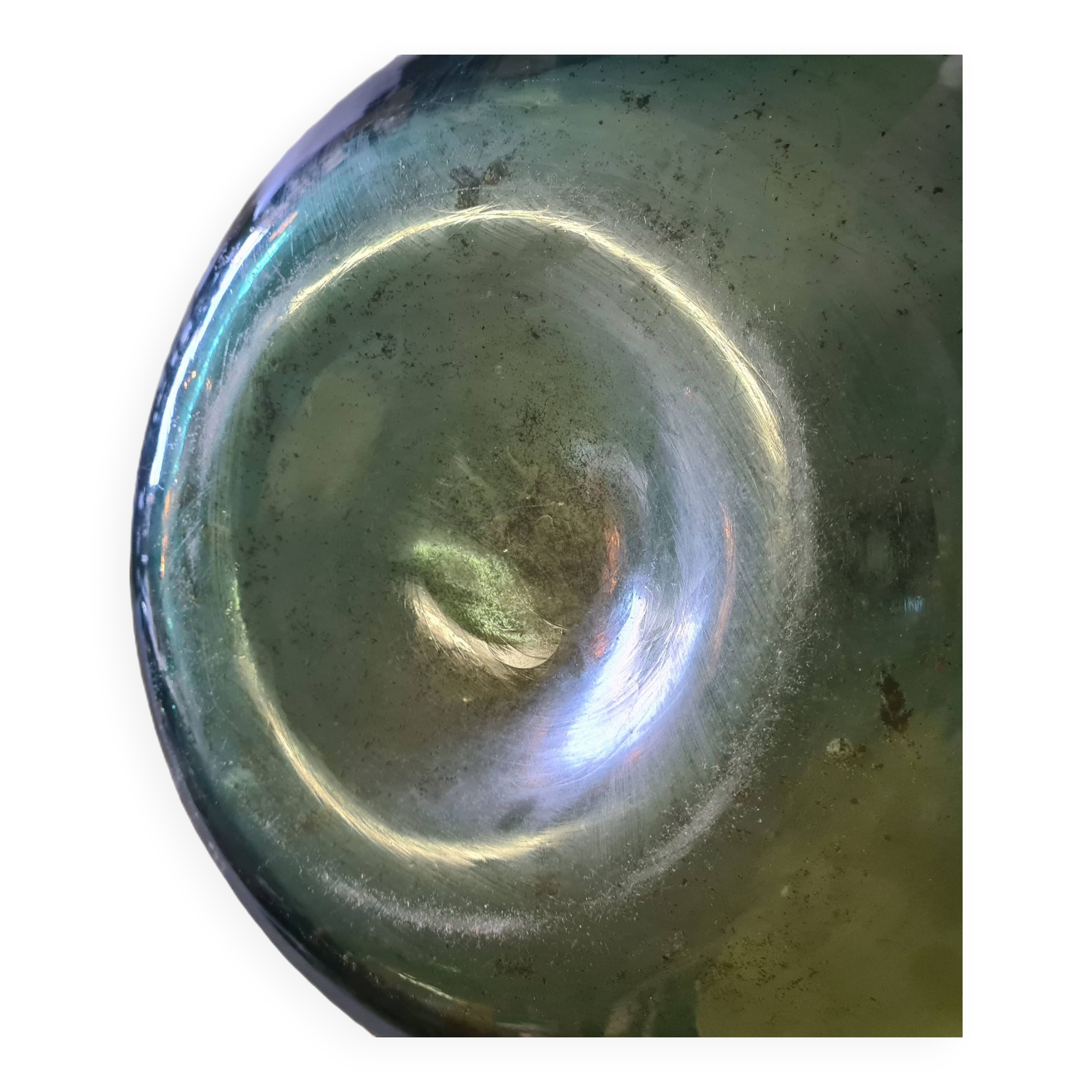 Large Model Green Glass Yeast Bottle, 1950s