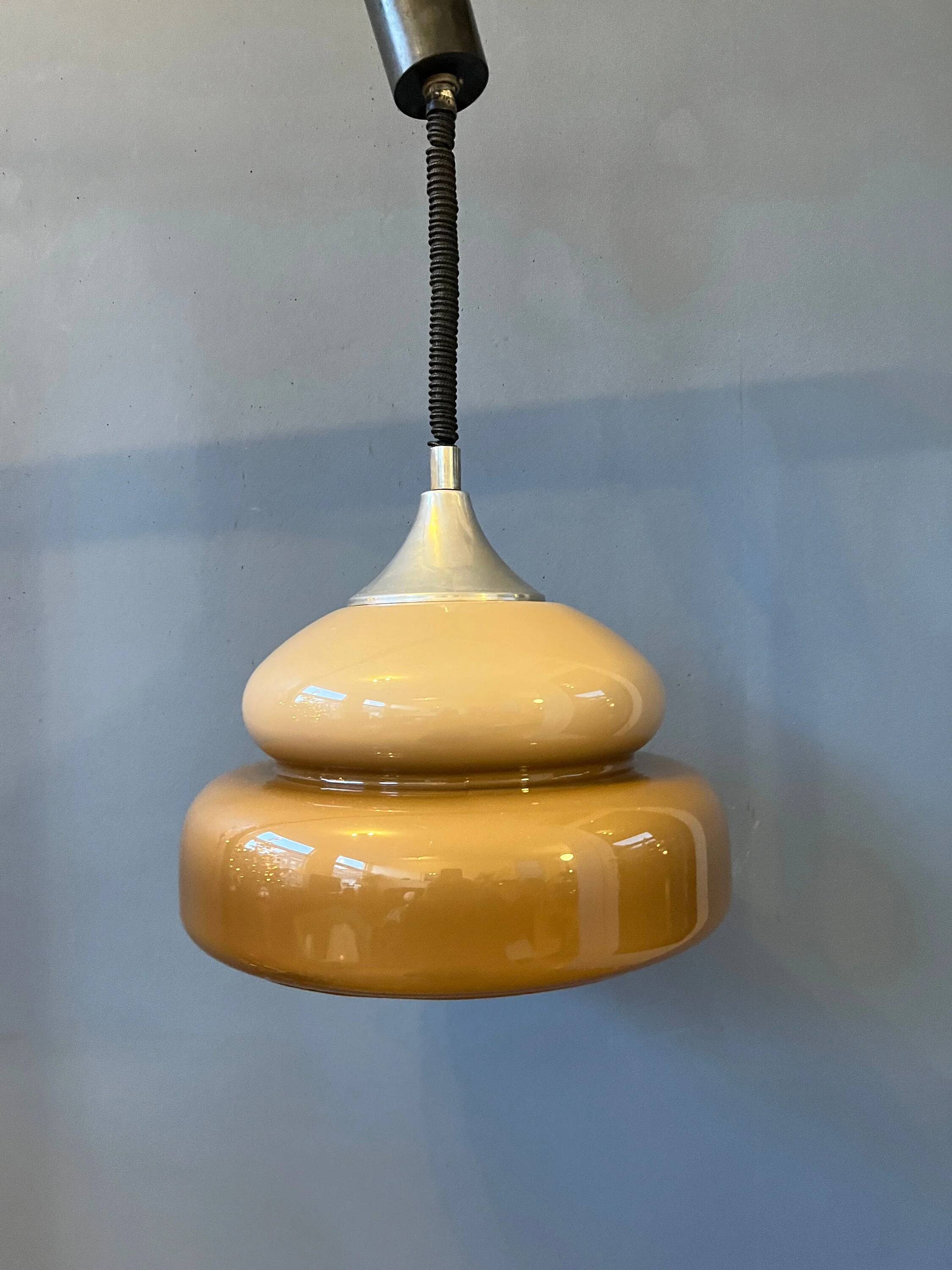 Suspension Mid-Century Space Age - vintage beige luminaire
