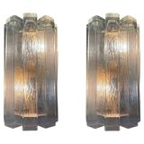 Monumental Italian Wall Lamps attributed to Venini, Italy, 1970s, Set of 2